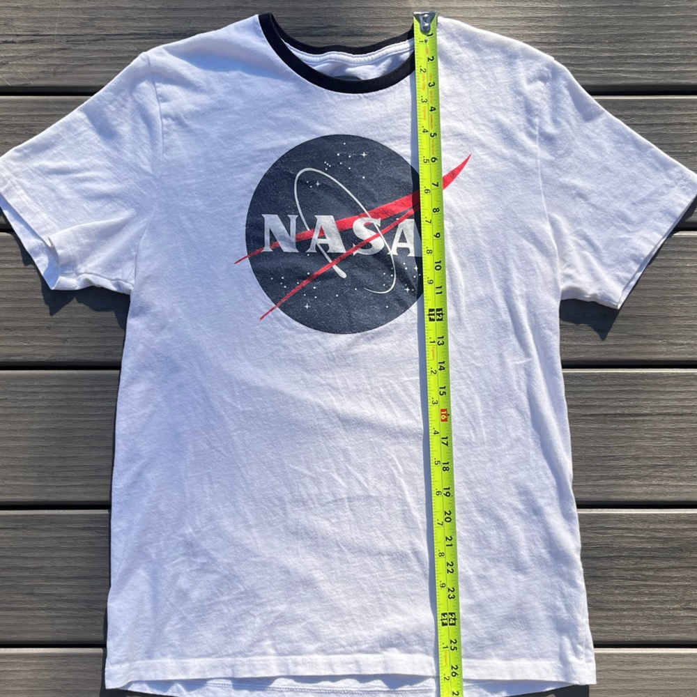 Old Navy; Classic White T-Shirt; NASA Logo Graphic; Deep Navy/Black Neckline; M - Picture 2 of 7
